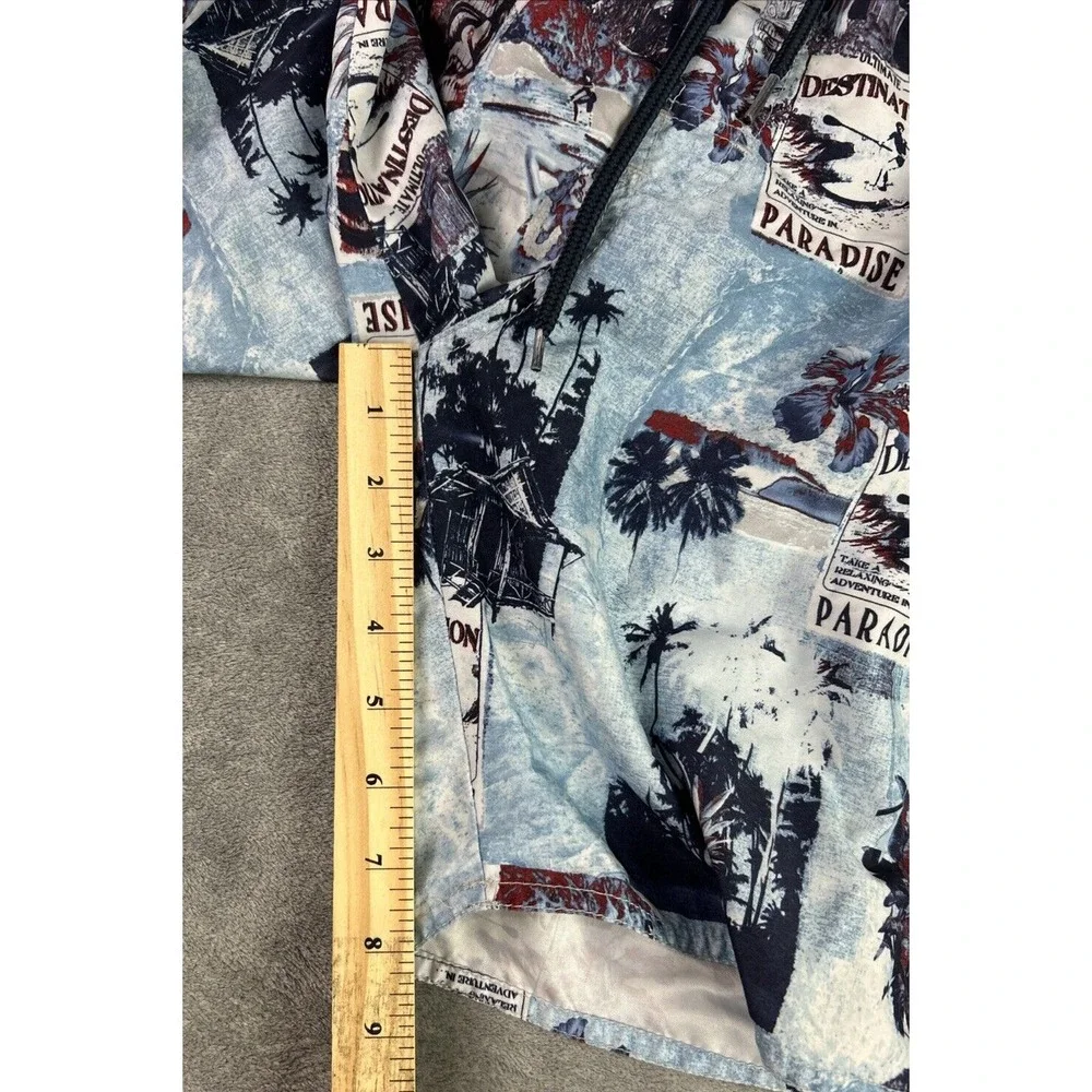 Croft & Barrow Medium Tropical Blue  Swim Trunks‎ Board Shorts Lined Hybrid